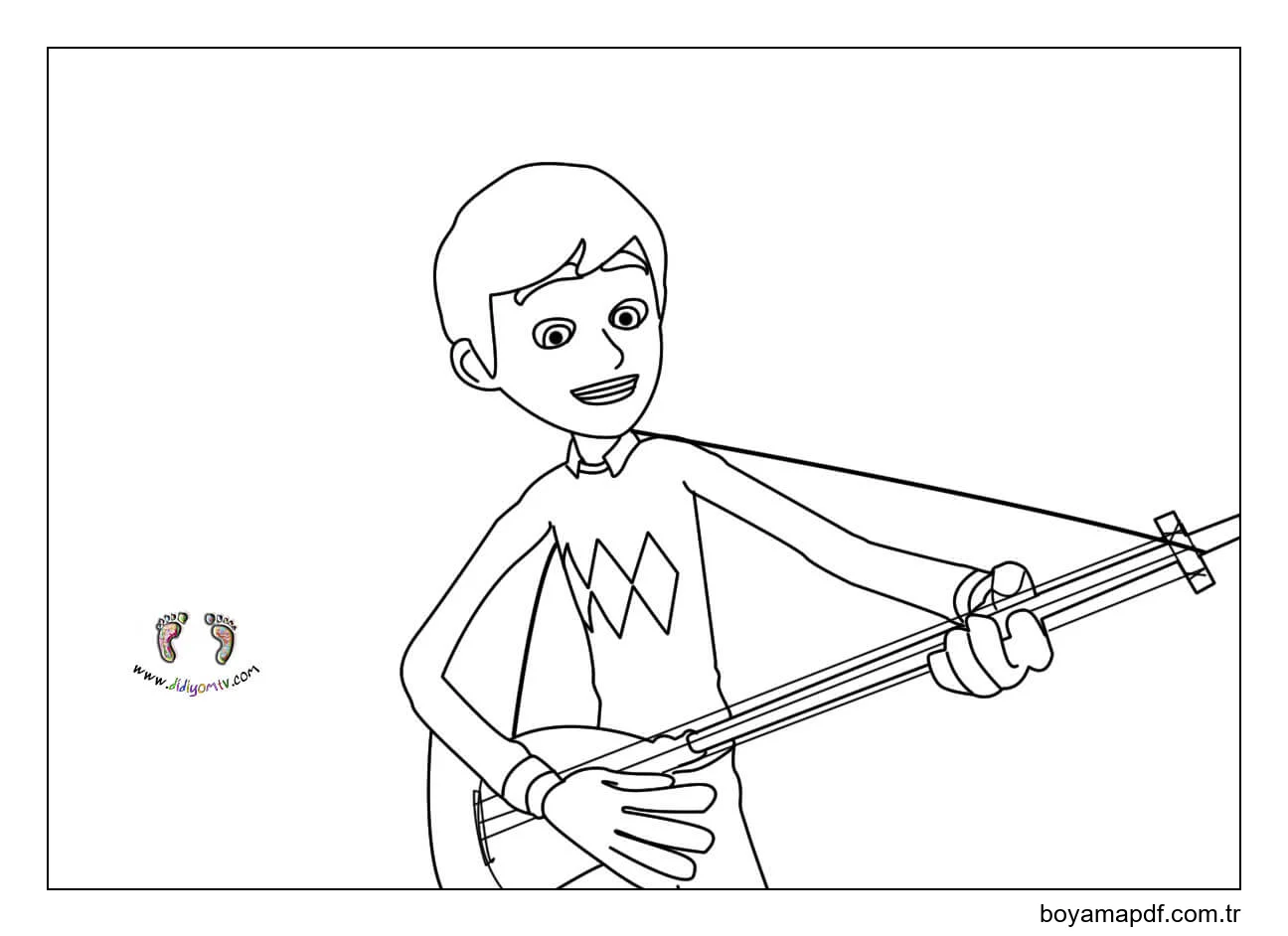 Rafadan Tayfa Gitar çalıyor Boyama Sayfası