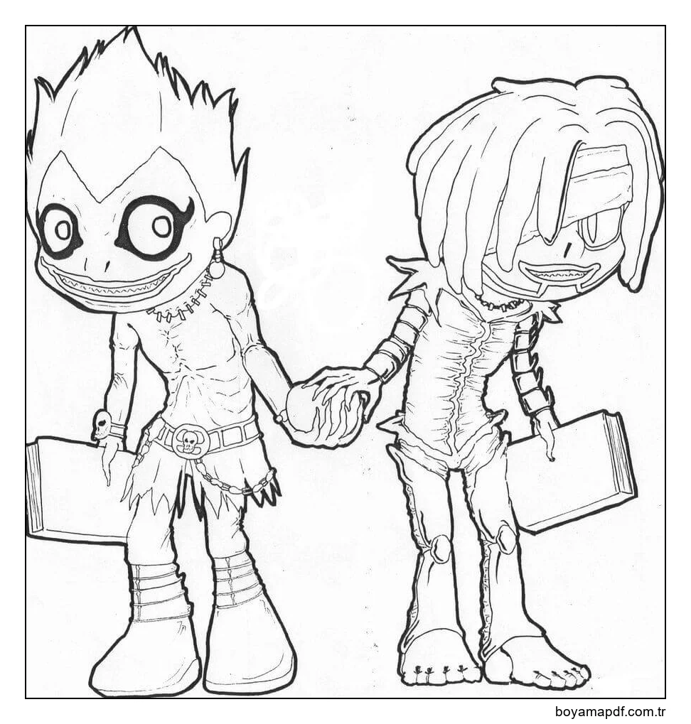 Ryuk Ve Rem Boyama Sayfası
