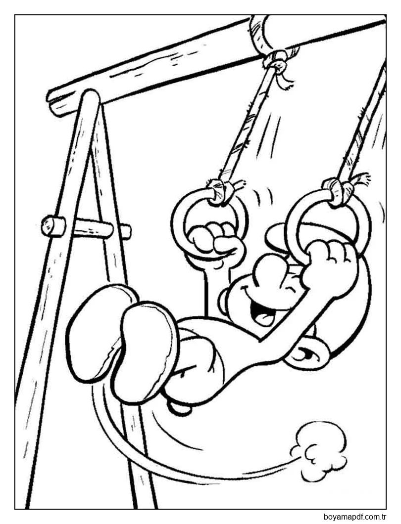 Sallanan şirinler Boyama Sayfası