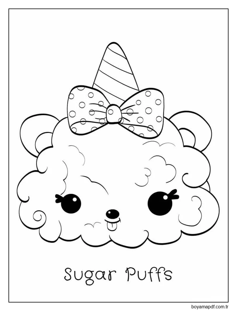 Şekerli Puffs Boyama Sayfası