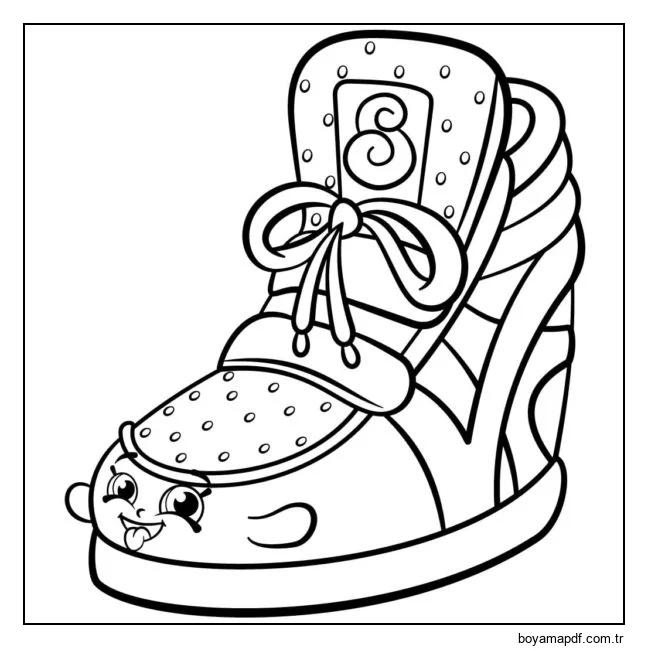 Serin havalar için parlak çocuk botları. Boyama Sayfası