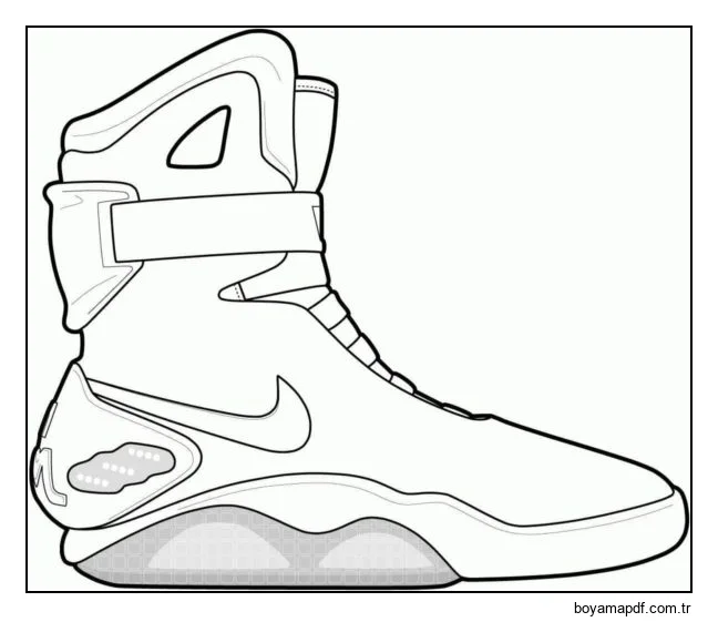 Serin havalar için uzun koşu ayakkabısı Boyama Sayfası