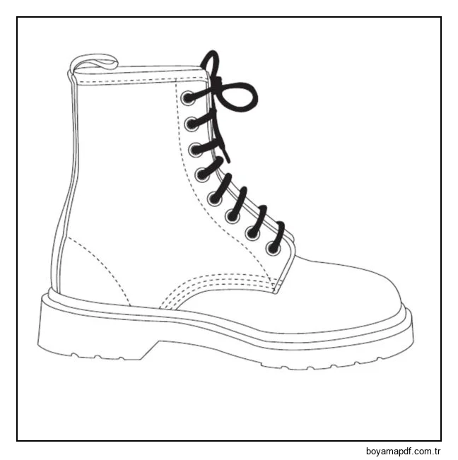 Serin havalar için yalıtımlı botlar. Boyama Sayfası