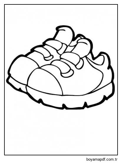 Sevimli Ayakkabı Boyama Sayfası