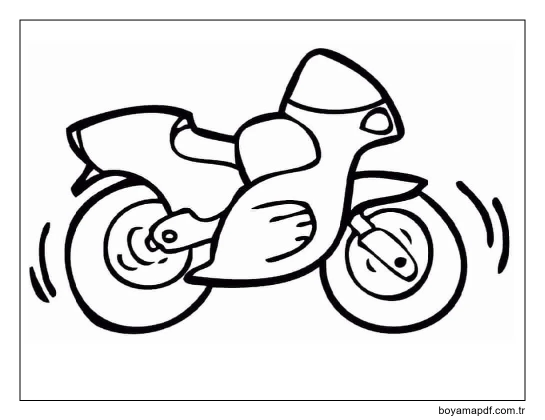 Sevimli Motosiklet Boyama Sayfası