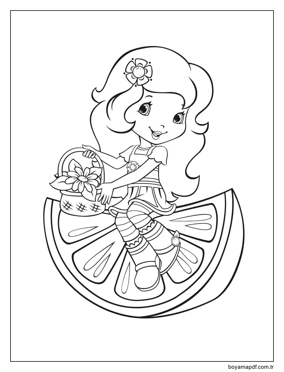 Sevimli Portakal Çiçeği Boyama Sayfası