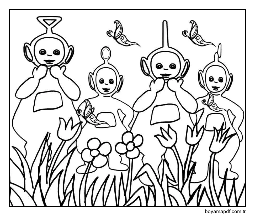 Sevimli Teletabiler Boyama Sayfası