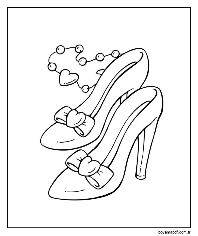 Şık bayan ayakkabıları Boyama Sayfası