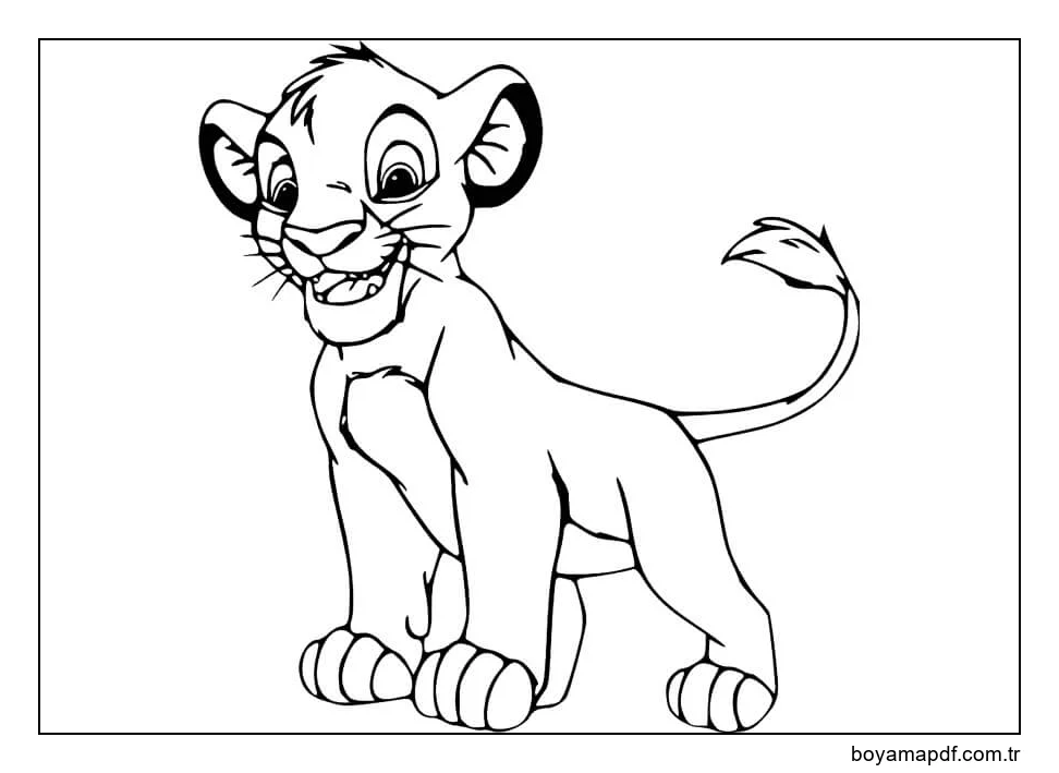 Simba Komik Boyama Sayfası