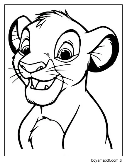 Simba Yüz Boyama Sayfası