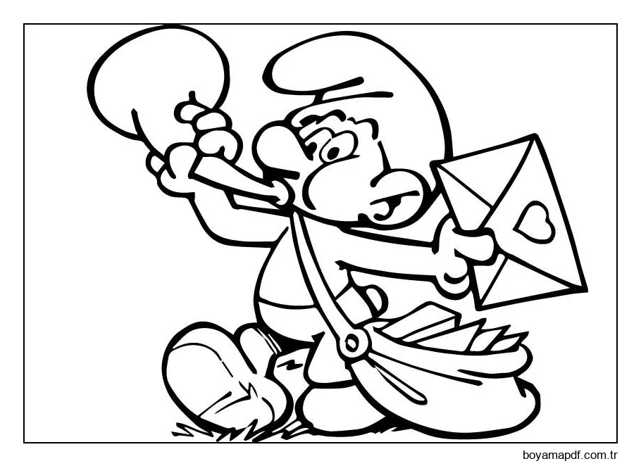 Şirin Postacı Boyama Sayfası
