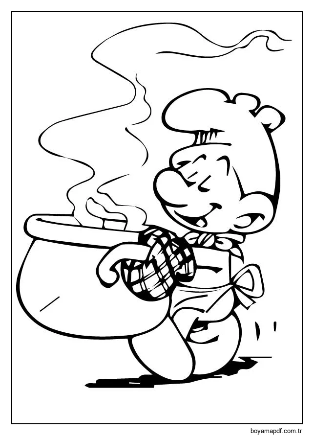 Şirin Yemekleri Boyama Sayfası