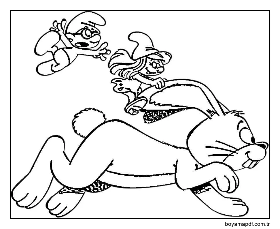 Şirinler çizimi temel Boyama Sayfası