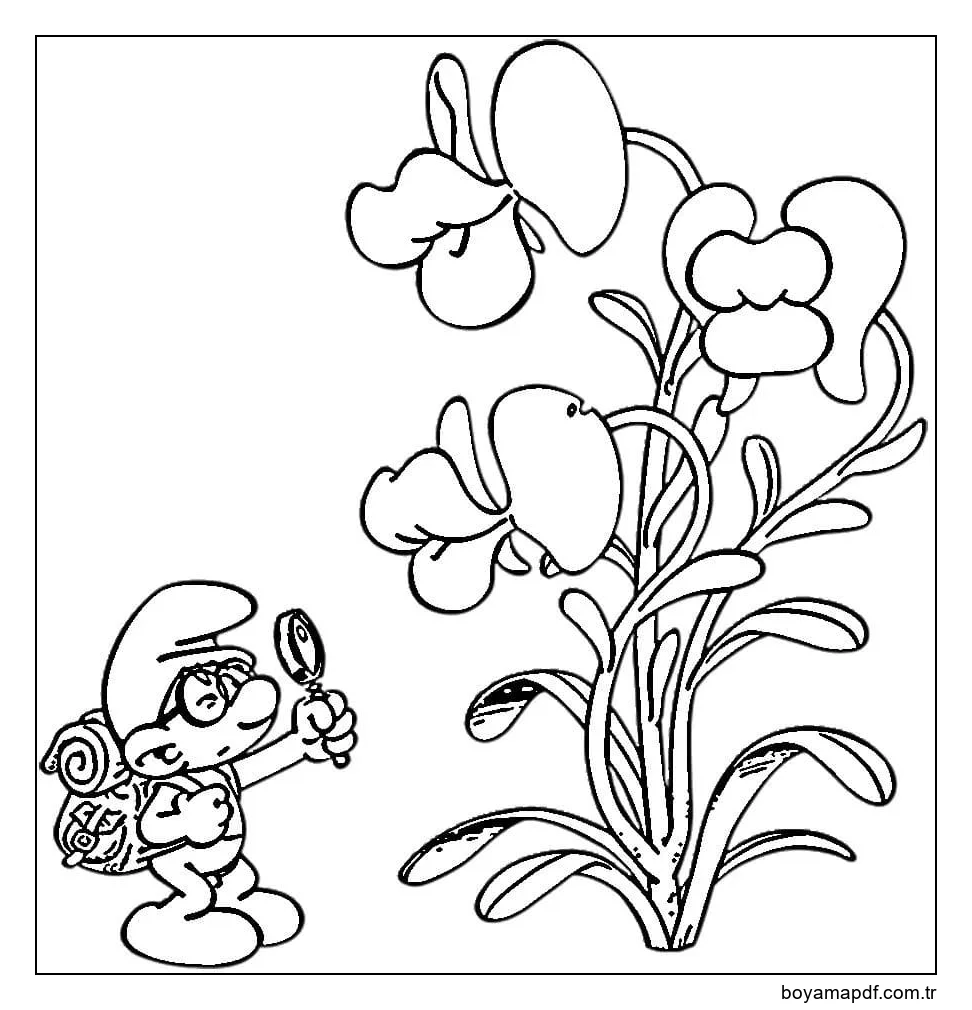 Şirinler kolayca çizin Boyama Sayfası