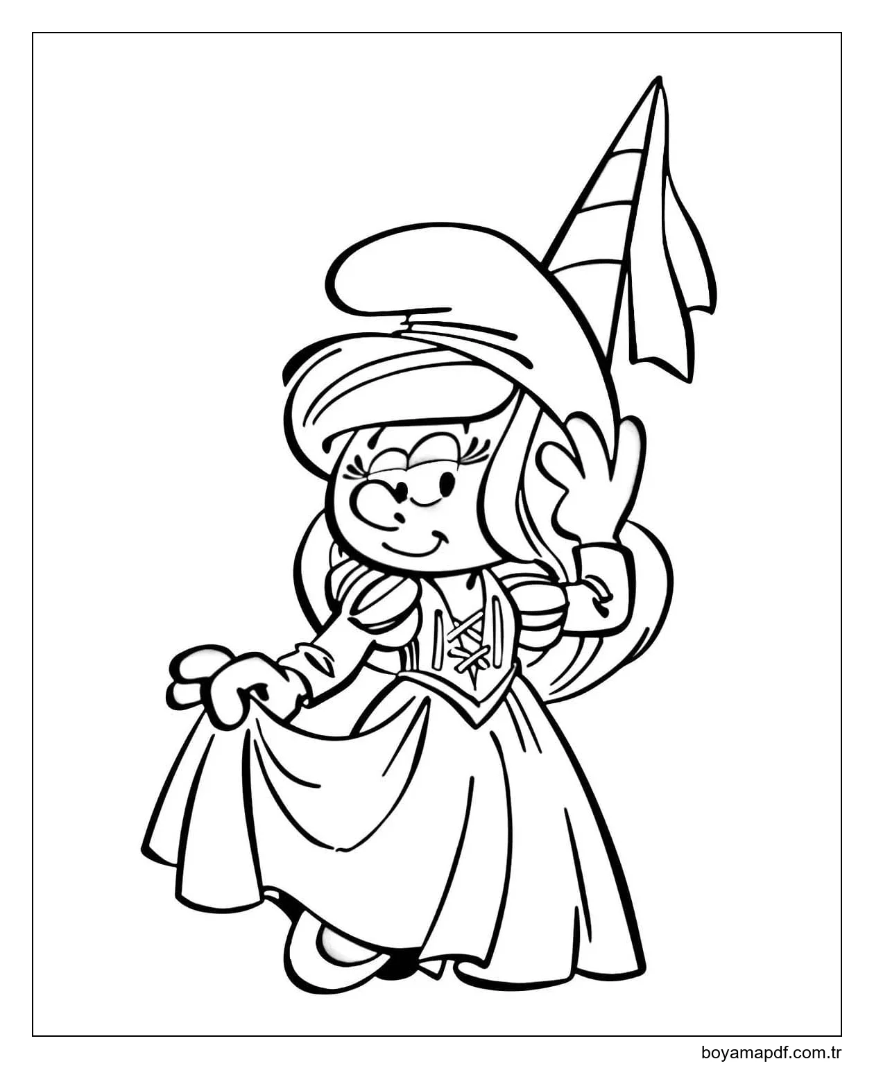 Şirinler resmi çiz Boyama Sayfası