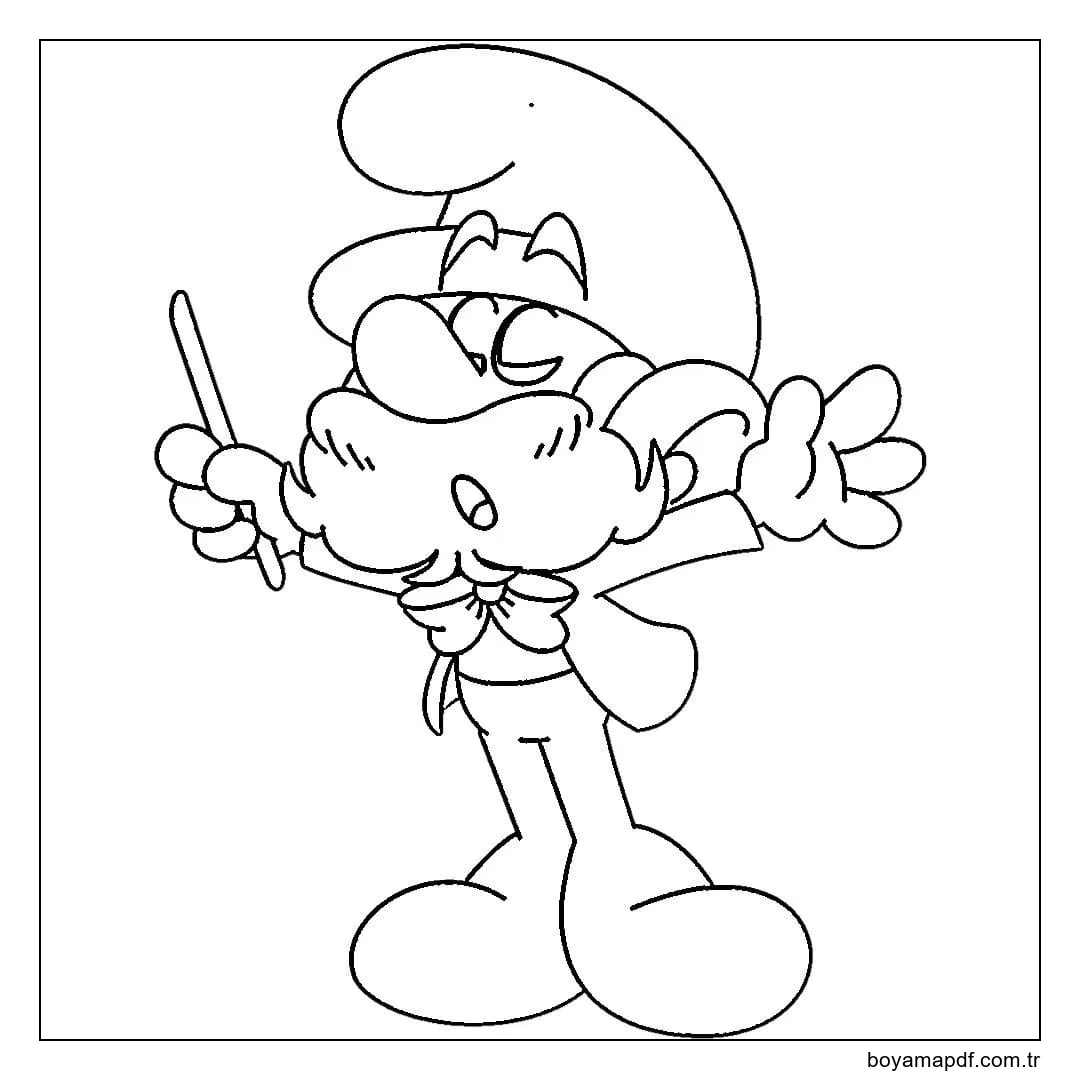 Şirinler ücretsiz yazdırılabilir Boyama Sayfası