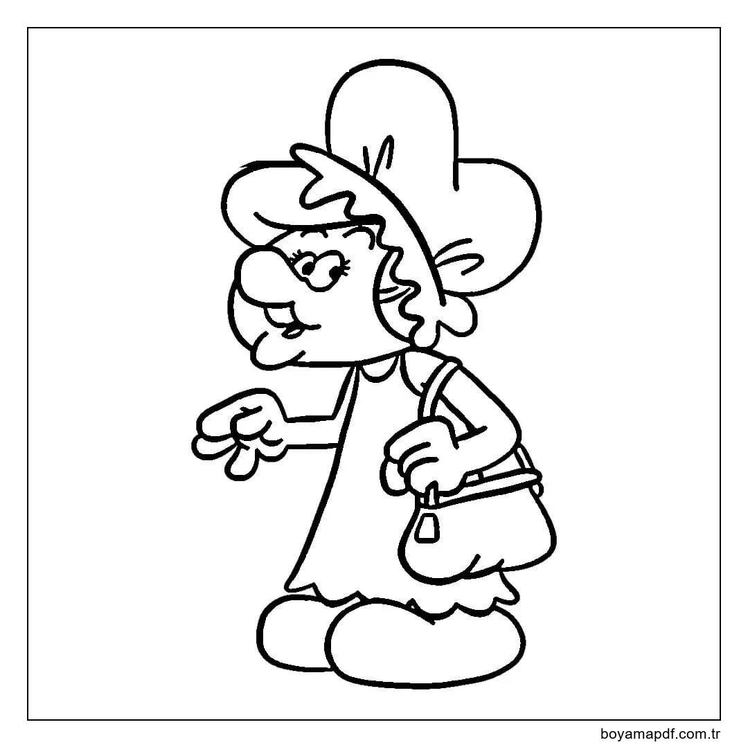 Şirinler ücretsiz yazdırılabilir çizin Boyama Sayfası