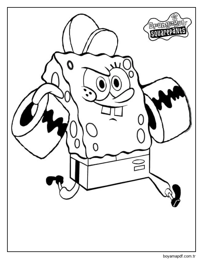 Sünger Bob Eğitimi Boyama Sayfası