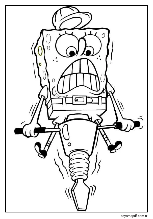 Sünger Bob iş Başında Boyama Sayfası