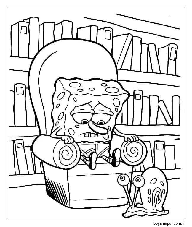 Sünger Bob üzgün Boyama Sayfası