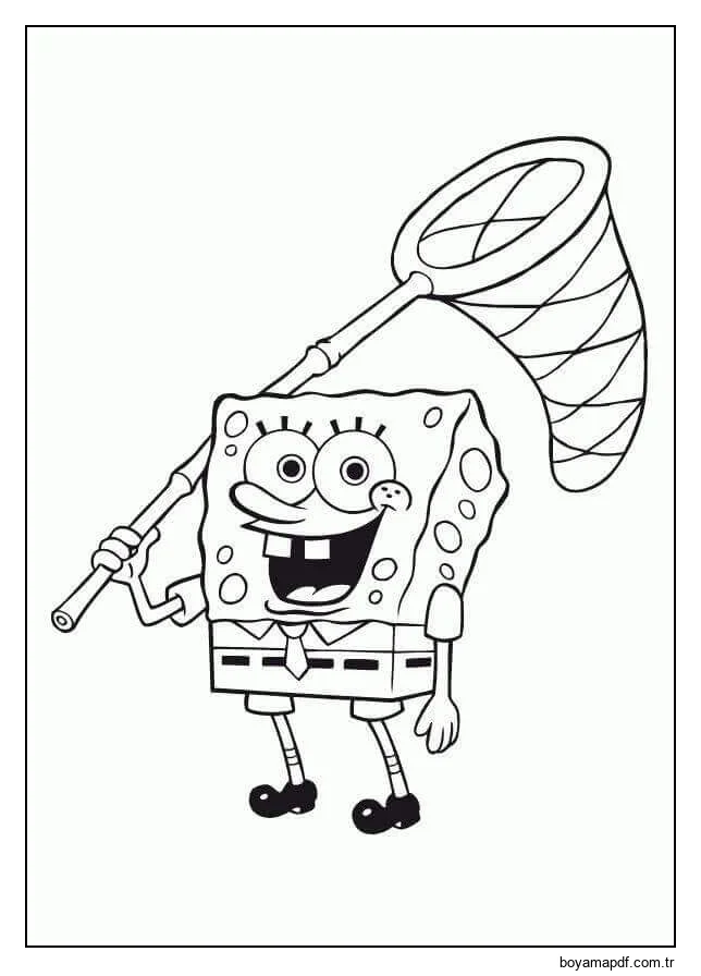 Sünger Bob ve Ağ Boyama Sayfası