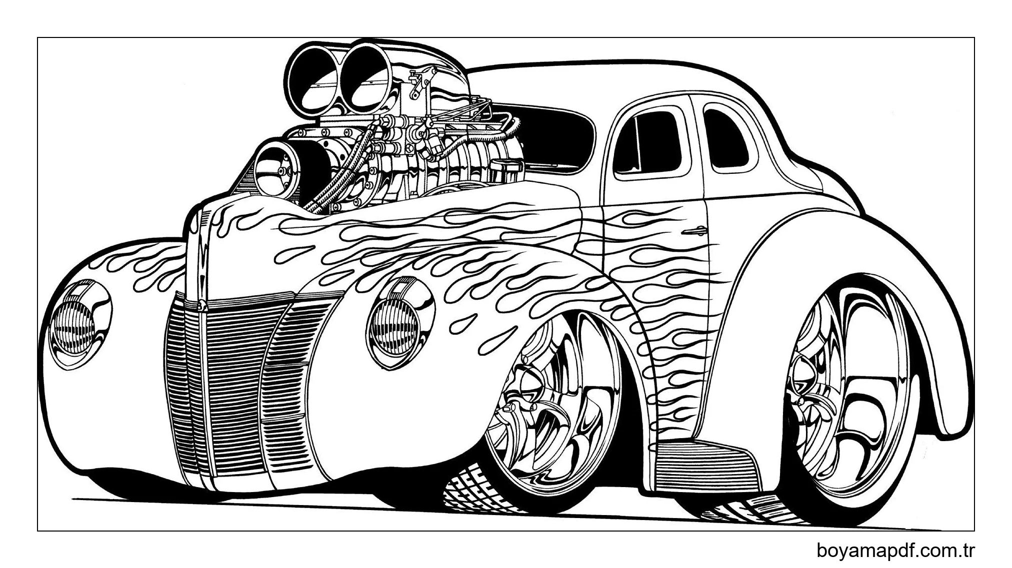 Süper Harika Araba Boyama Sayfası
