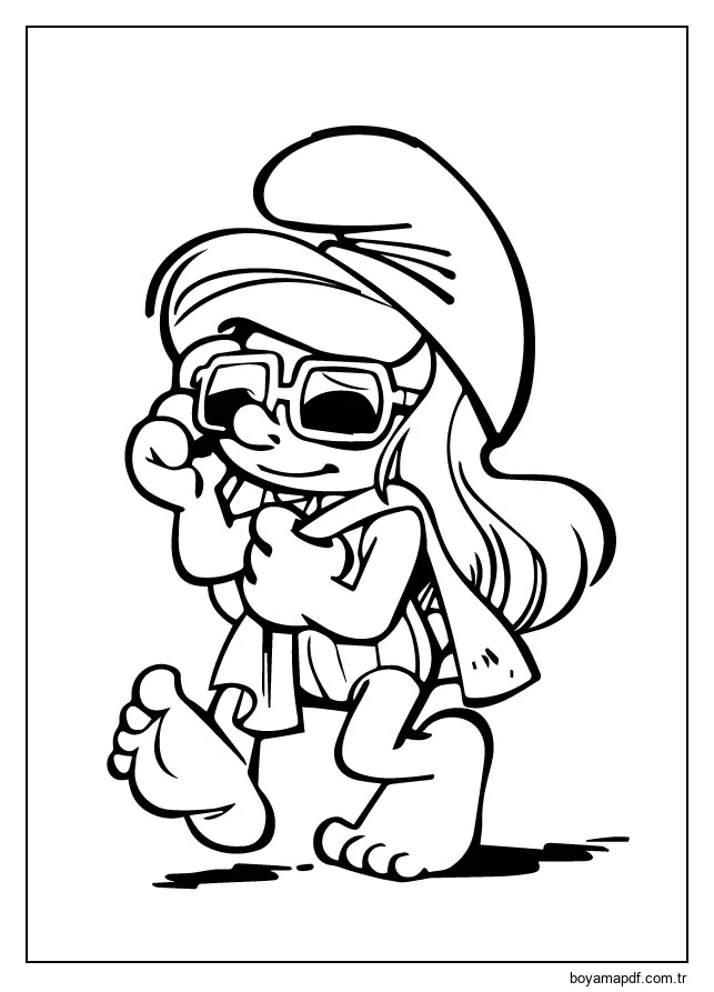 Tarzda Yürüyen Şirine Boyama Sayfası