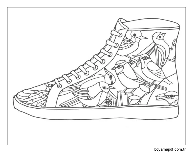 Tasarımcı ayakkabılar. Boyama Sayfası