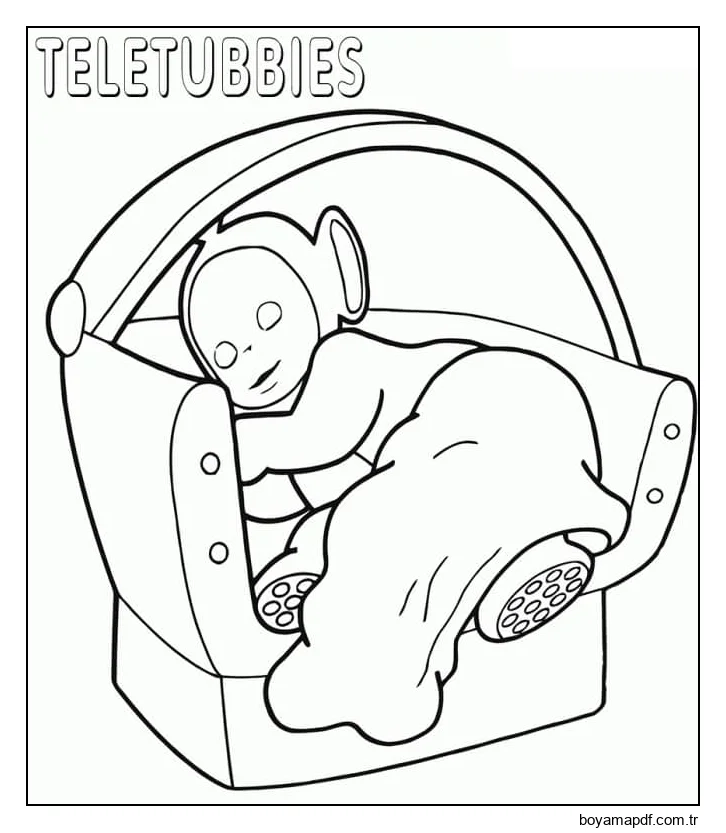 Teletabi Uyku Boyama Sayfası
