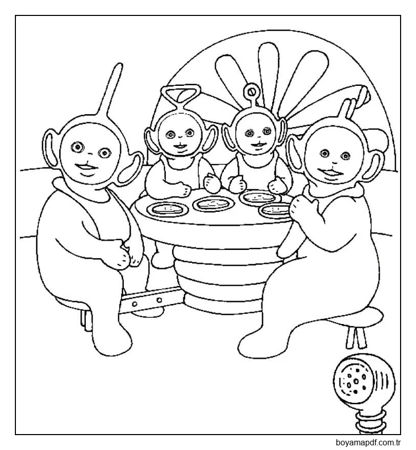 Teletubbies Karakterler Boyama Sayfası
