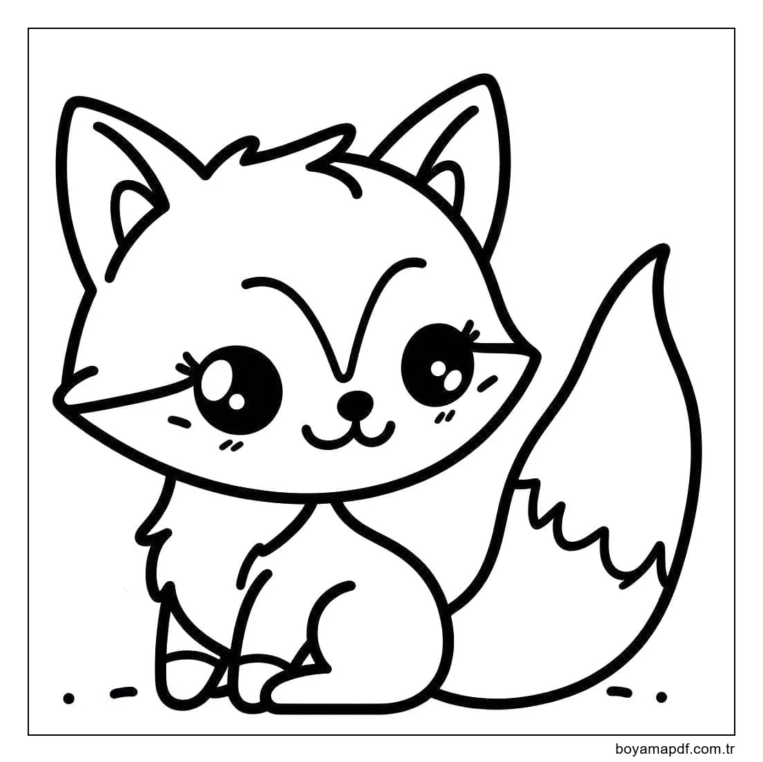 Tilki çizimi ücretsiz yazdırılabilir Boyama Sayfası