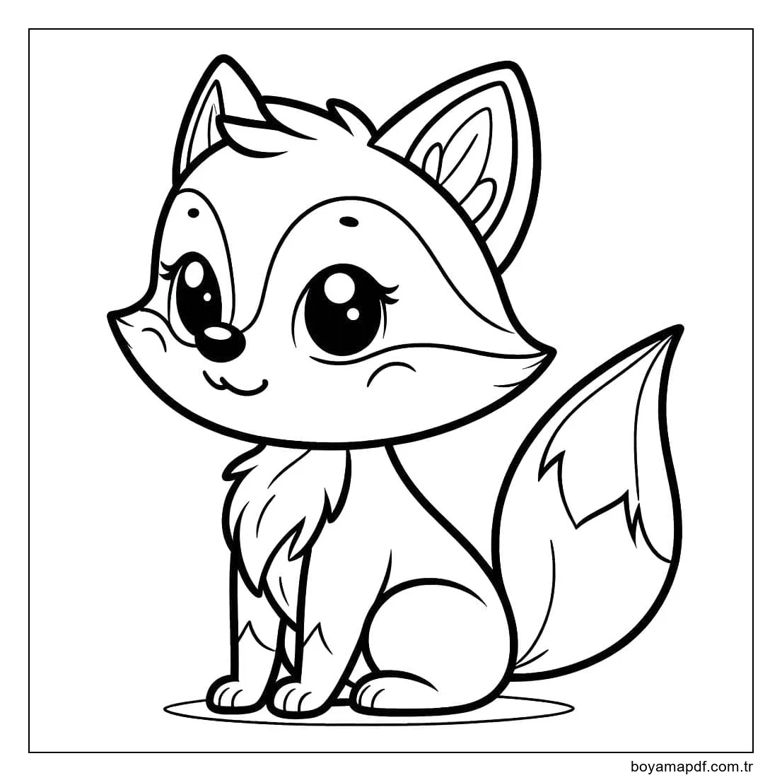 Tilki kolay Boyama Sayfası
