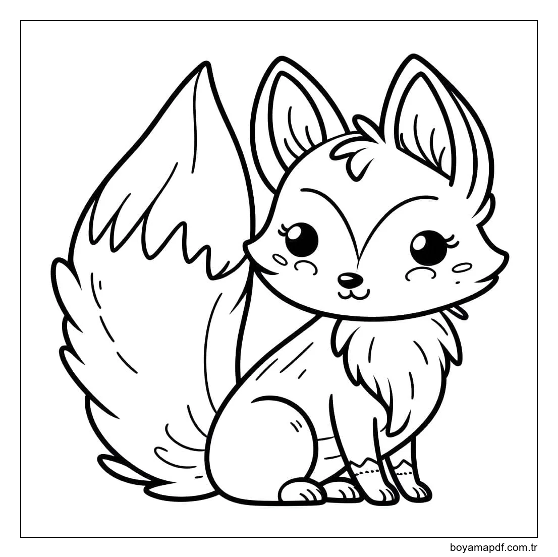 Tilkiyi kolay çiz Boyama Sayfası