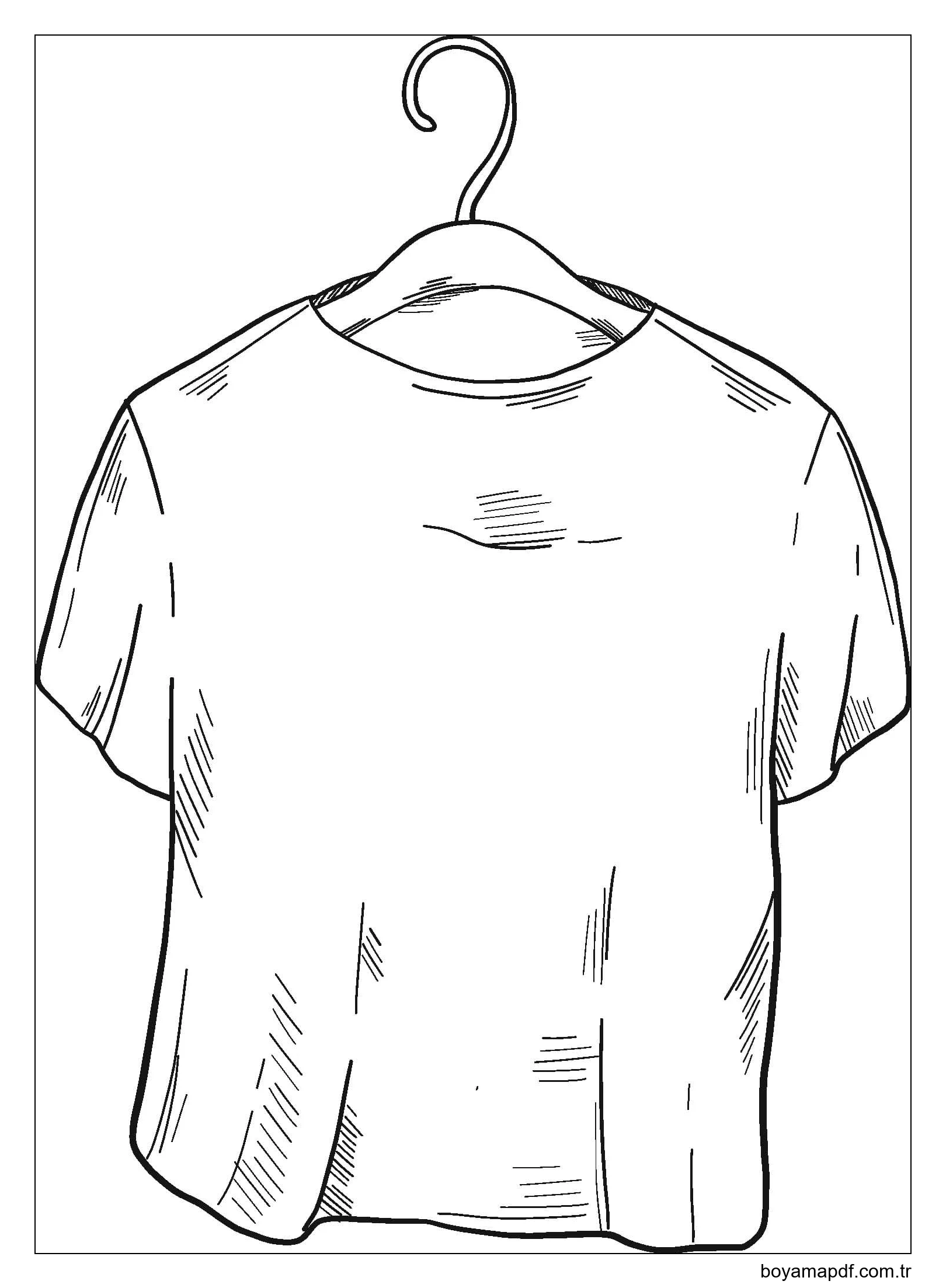 Tişört çocuklar için Boyama Sayfası