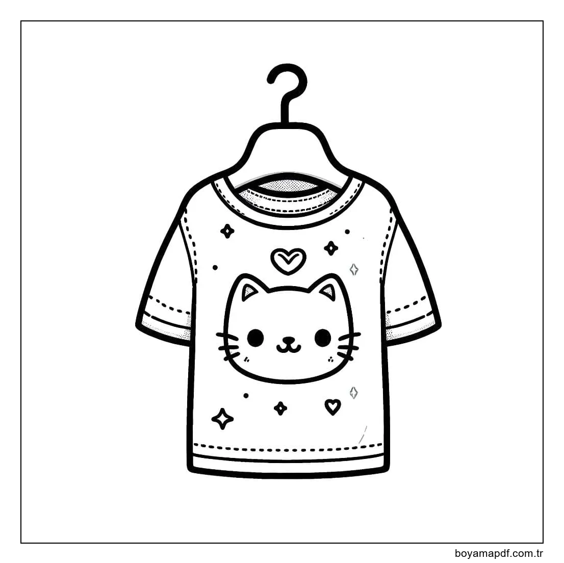 Tişört Ücretsiz Boyama Sayfası