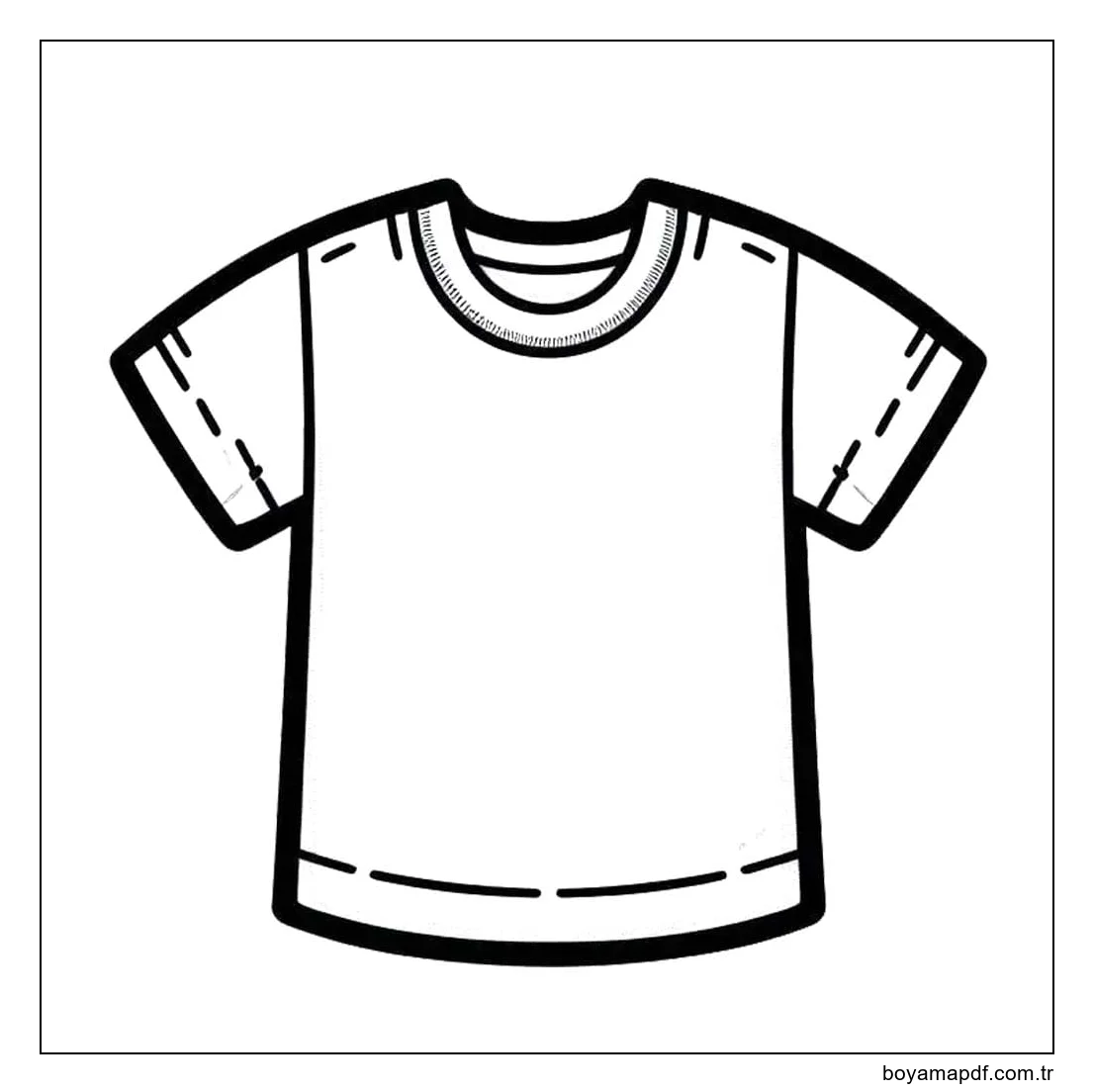 Tişört Ücretsiz yazdırılabilir Boyama Sayfası
