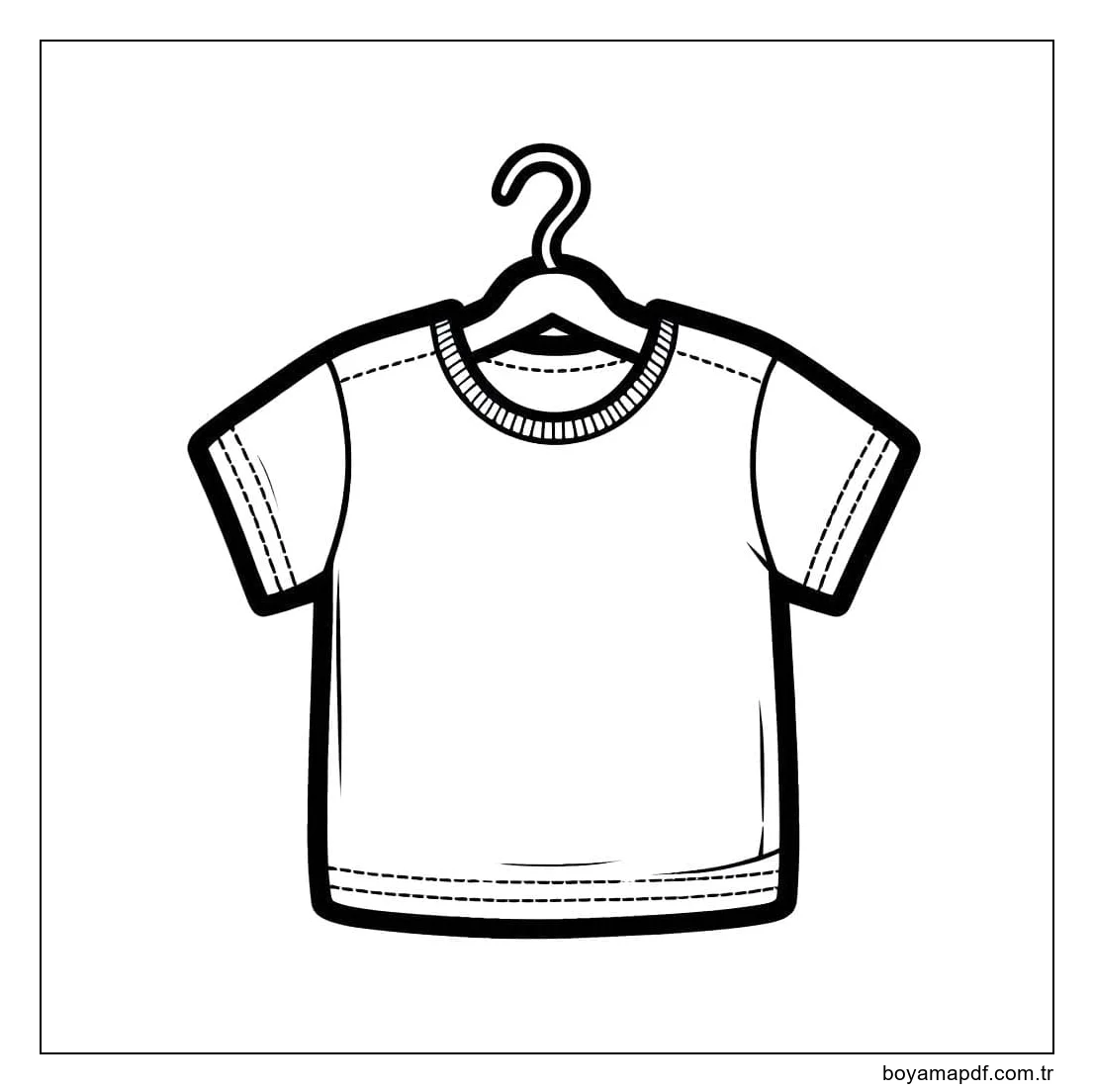 Tişört yazdırılabilir Boyama Sayfası