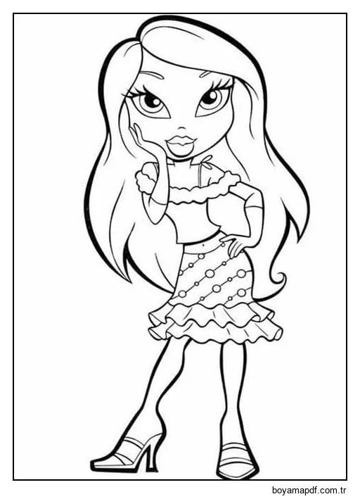 Ücretsiz Bratz Resim Anahat Boyama Sayfası