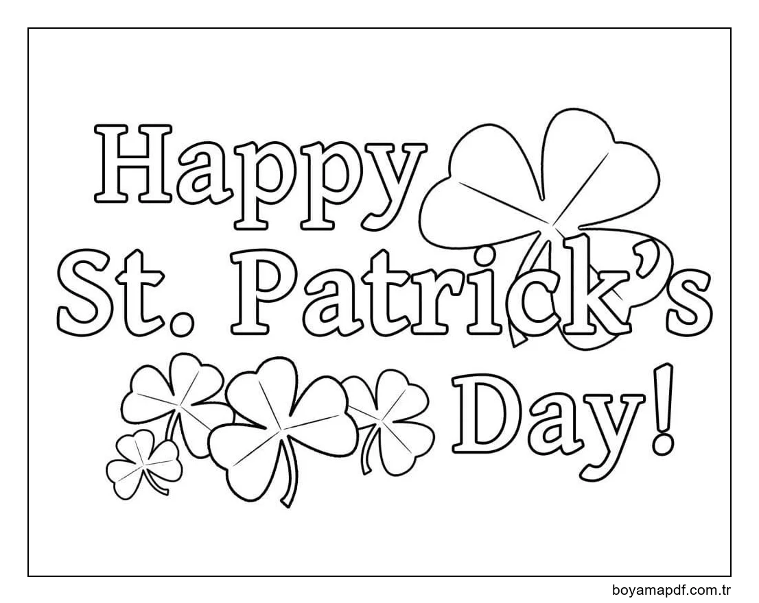 Ücretsiz İrlanda Boyama Sayfası