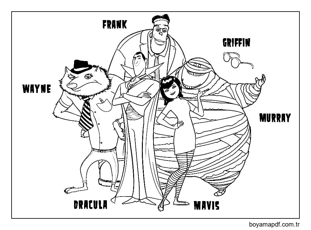 Ücretsiz Otel Transilvanya Resim Boyama Sayfası