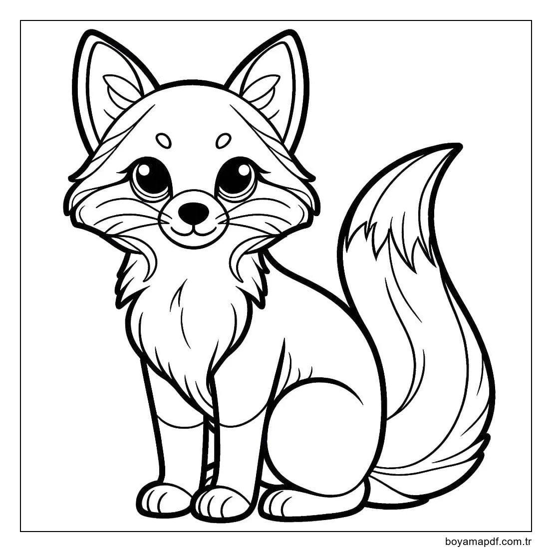 Ücretsiz tilki çizimi Boyama Sayfası