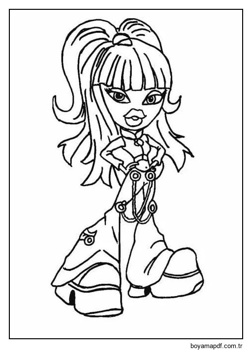 Ücretsiz Yazdır Bratz Boyama Sayfası