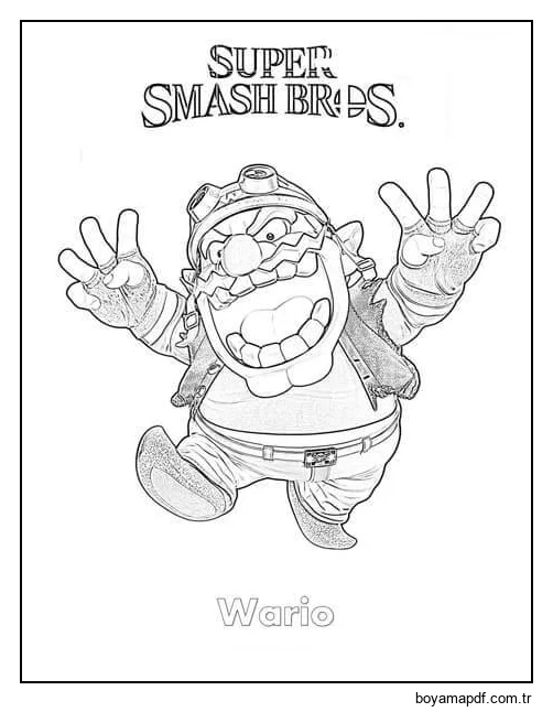 Wario Mutlu Boyama Sayfası