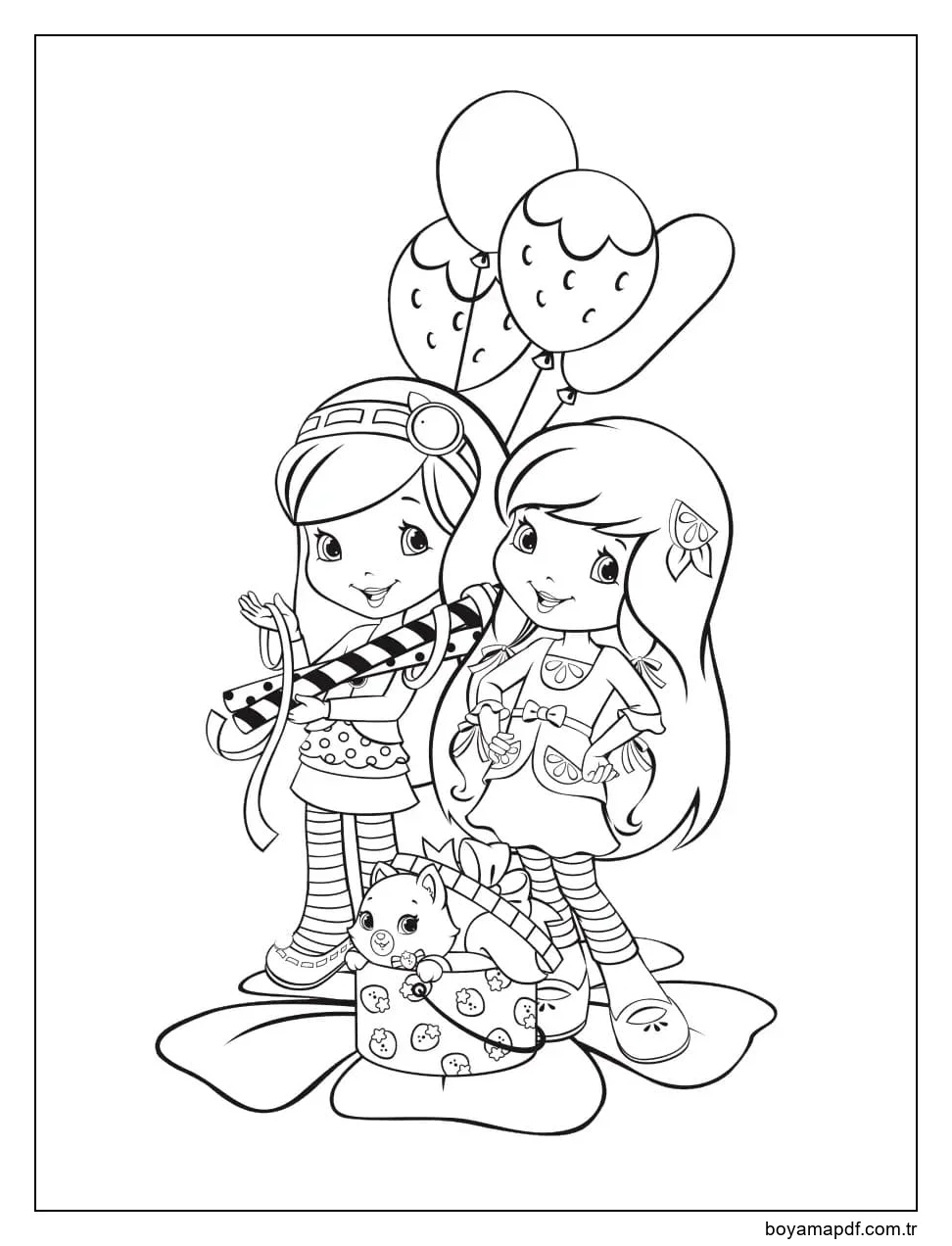 Yaban Mersinli Muffin ve Limonlu Beze Boyama Sayfası