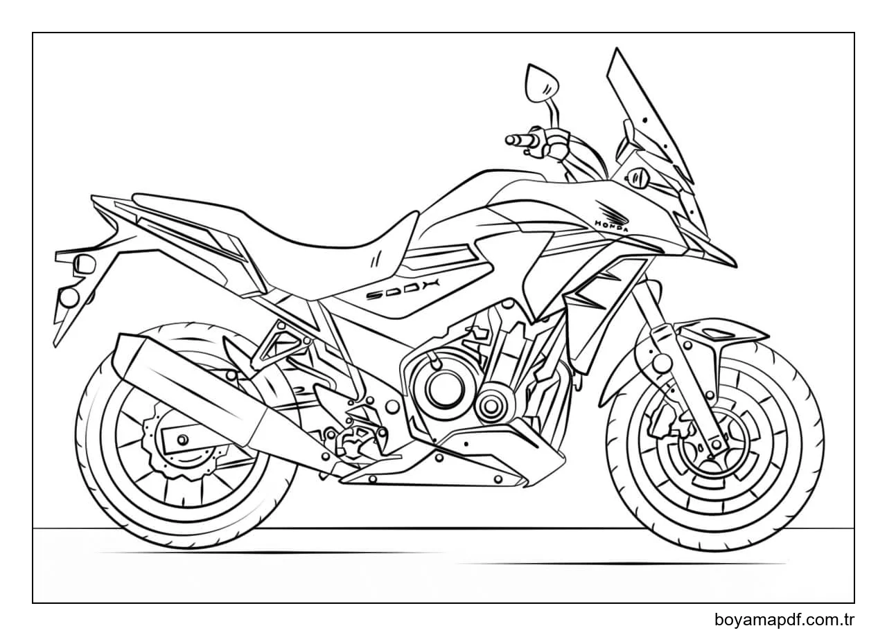 Yarış Motosikleti Boyama Sayfası