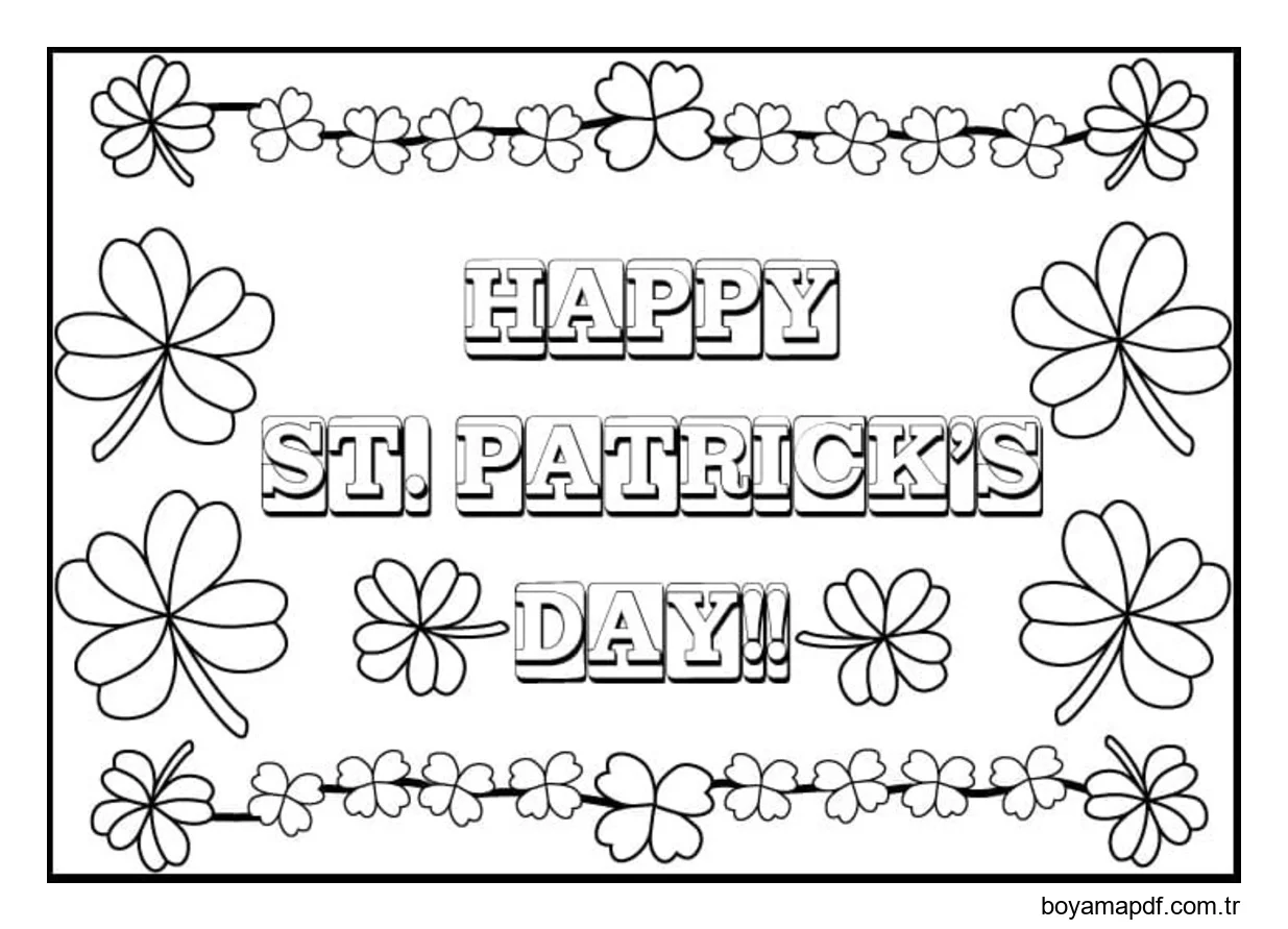 Yazdırılabilir İrlanda Boyama Sayfası