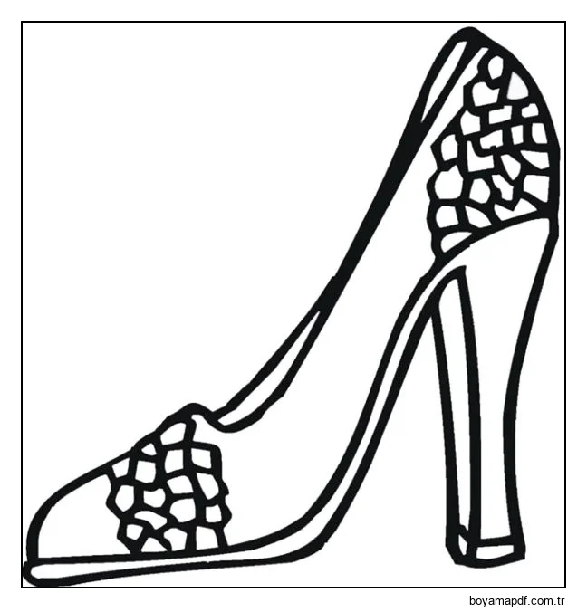 Yüksek topuklu kadın ayakkabıları. Boyama Sayfası