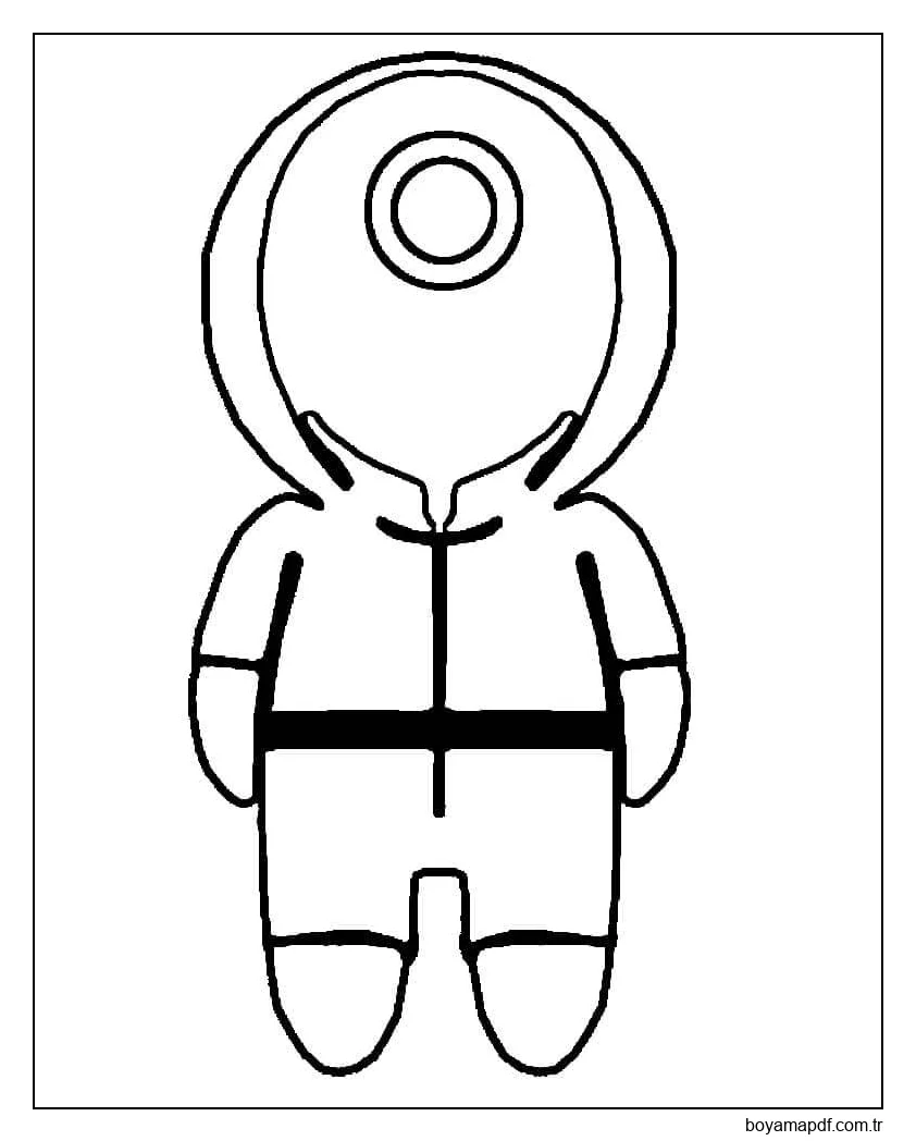 Yuvarlak Kızıl Muhafız Üniforma Chibi Boyama Sayfası