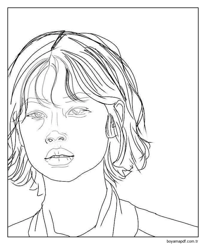 Yüz Kang Sae-Byeok Kalamar Oyun Oyuncusu Boyama Sayfası