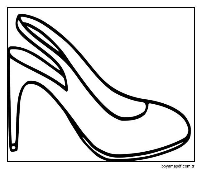 Zarif burnu açık ayakkabı Boyama Sayfası